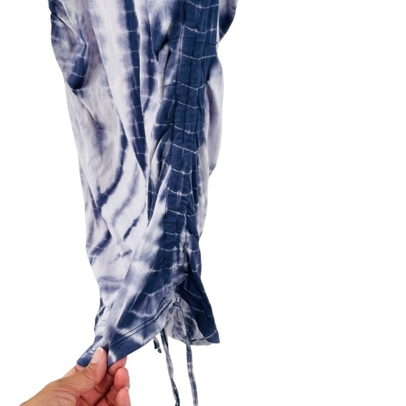 DG2 Diane Gilman Navy & White DG Downtime Tulip Sleeve Cinch Tee - Sz M - Picture 7 of 14